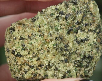 Raw Green Peridot in Matrix from Arizona Rock Crystal Mineral Specimen