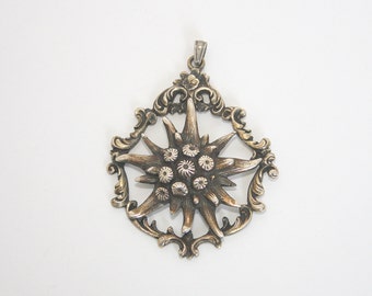 Antique silver 800 Art Nouveau large pendant
