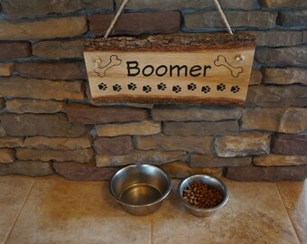 Pet Signs, Dog Print Sign, Personalized Pet Signs, Live Edge Sign, Engraved Pet Sign, Dog Sign, Personalized Dog Sign