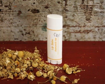 Lip balm, natural, chamomile, nut oils free