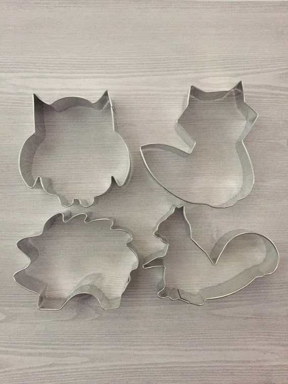 Set of 4 Woodland cookie cutter baking by LMCreativeDesigns