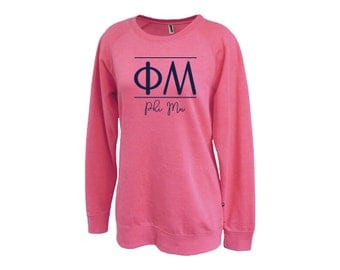Phi Mu Classic Script Sweatshirt Sorority Gift Choose Your Colors!