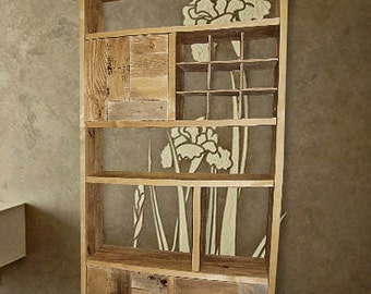 Solid wood bookcase,narrow bookcase,pallet furniture, modern bookcase,ructic furniture,tall bookcase,open bookcase