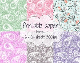 Printable paper: Paisley set