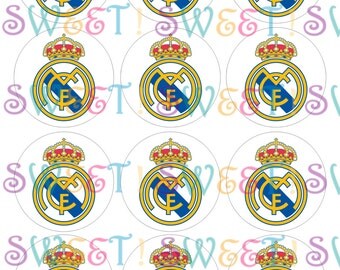 Edible Real Madrid Cupcake, Cookie or Oreo Toppers - Wafer Paper or Frosting Sheet.