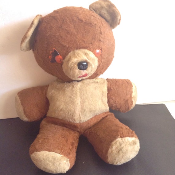 1940&rsquo;s Vintage Brown GUND STUFFED Teddy Bear with Big