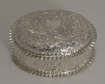 Grand Large Antique English Sterling Silver Box - 1894