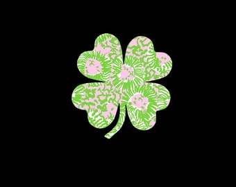 Four Leaf Clovers and Shamrocks are perfect for the Irish lover in you! Decorate your world with a preppy print vinyl shamrock decal today!
