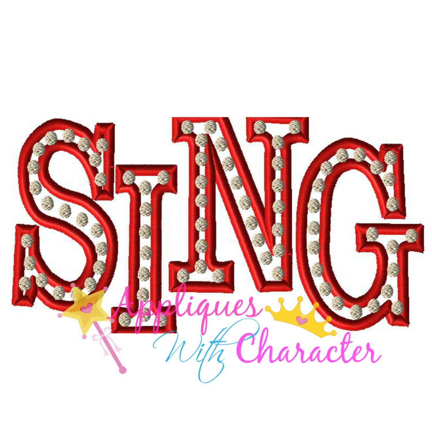 Sing Movie Logo Applique Embroidery Machine by appliqueswcharacter