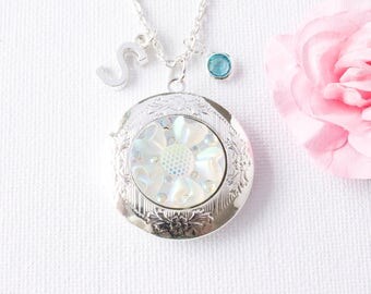 Silver locket, Locket necklace, keepsake, Silver locket, silver round necklace, keepsake gift, keepsake, Birthday gift, SPIRL1