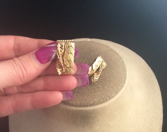 Vintage Signed Napier Goldtone Clip Earrings