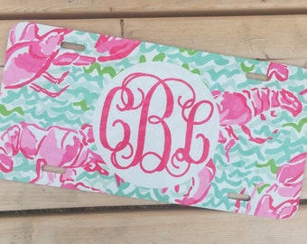 Lilly Pulitzer License Plate - Monogram License Plate - Personalized License Plate - Lilly Pulitzer Car Accessories - Monogram Car Items -