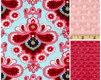 Baby Girl Blanket,Baby Blanket,Pink Baby Blanket,Toddler Girl Blanket,Modern Baby Blanket,Amy Butler,Lap Throw,Minky Blanket,Baby girl gift