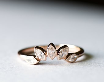 14K Rose Gold Ring Guard, Ring Wraps, Ring Enhancer, Leaf Ring, Tiara Ring, Oval Ring, 925 Sterling Silver, Rose and Choc