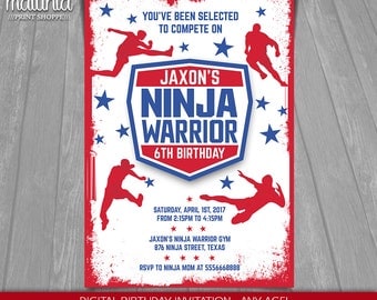 American Ninja Warrior Invitation - Ninja Warrior Invite - Ninja Birthday Invitation - American Ninja Warrior Birthday Party