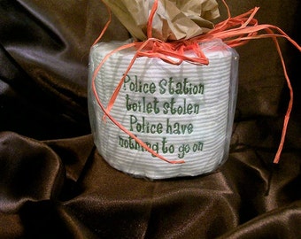 Toilet Paper Embroidered Police Station