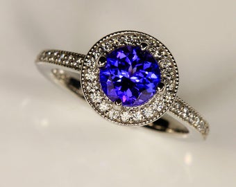 Platinum Tanzanite Ring 1.57 Carats