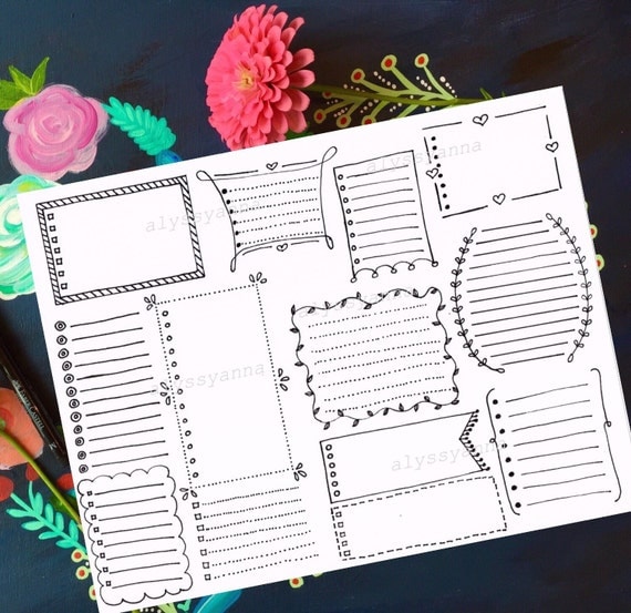 Blank Bujo Bullet Journal Bujo PRINTABLE PLANNER Bullet