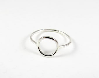Silver Circle Ring, Skinny Eternity Ring, Minimalist Sterling Silver Thin Infinity Ring