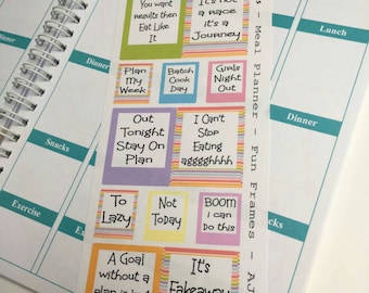 AJ6D417, Meal Planner Fun Frames, Planner stickers.