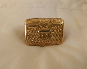 Solid perfume box, Vintage azuree perfume box compact, estee lauder azuree solid perfume box, stamp box, little purse