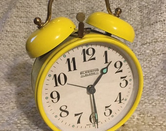 vintage red alarm clock