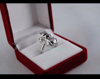 Volkswagen Beetle Cabriolet Ring - 925 Silver Handmade / White gold plating - Beetle Ring / Free Shipping and special gifts