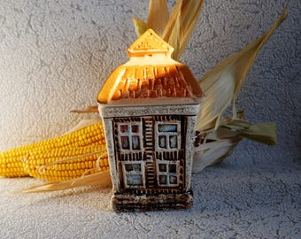 Kitchen gift Ceramic container Kitchen house Pottery and ceramics English house Textured Ceramic sugar bowl Home kitchen decor Ceramic jar