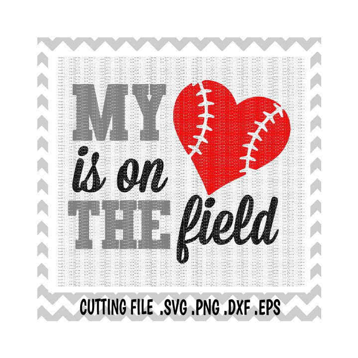 My Heart is on the Field Svg-Dxf-Eps Cutting Files For