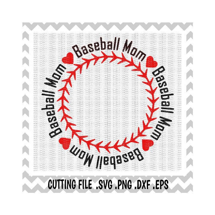Download Baseball Mom Circle Monogram Frame Svg-Dxf-Png Eps Cutting