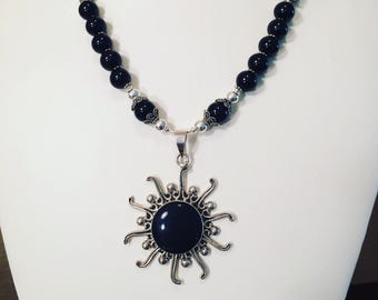 Black Onyx Sun Necklace