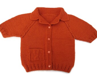 Knit baby sweater baby wool sweater toddler girl sweater toddler boy sweater newborn baby cardigan baby terracotta sweater christmas sweater