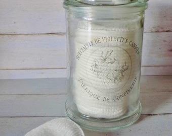 french glass jar, French label, Apothecary Jar, Vintage style, glass storage jar, apothecary jars, candy bar jars, candy buffet jar