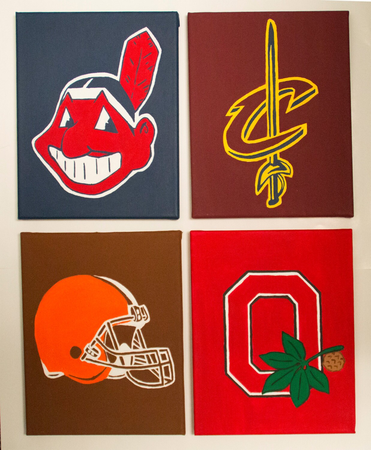 Cleveland Sports Teams Canvas Painting Indians Cavs Browns