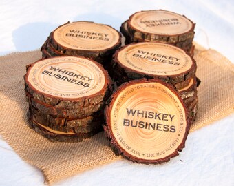 Custom Wood Slice Coaster, Custom Coasters, Business Logo Coasters, Personalized Coaster Wood slice Coasters for Wedding Tree Slice Coasters