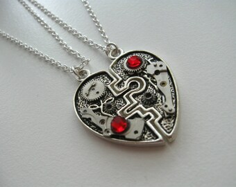 Steampunk jewelry Heart necklace Clockwork Steampunk Industrial Heart Pendant Gift Idea Bdsm jewelry Bdsm necklace