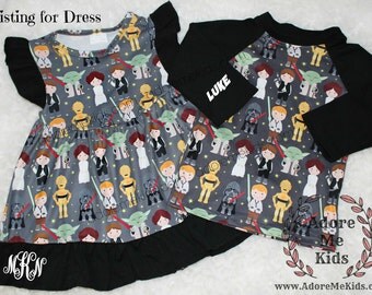 Boutique Girls / Baby Disney Star Wars Dress - Add name - Matching Boy Available