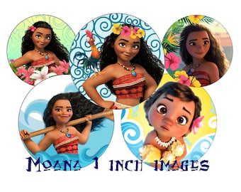 Moana 1 inch Bottle Cap Images 1 INCH Round Images Moana 1 inch images Moana image Printable Moana round images Moana BCI 1 inch Moana image