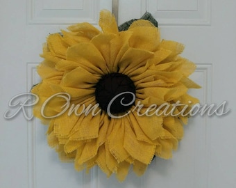 Burlap Sunflower Wreath