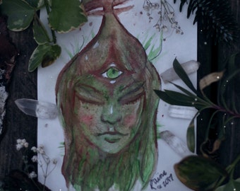 Watercolor Forest Spirits Original Paintings Set 3