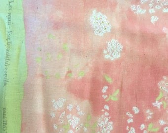 Nani Iro Double Gauze Fabric by the Yard, half yard, Pink Lei Nani, Floral Fabric, Fashion Fabric, Imported Japanese Apparel Sewing Supplies