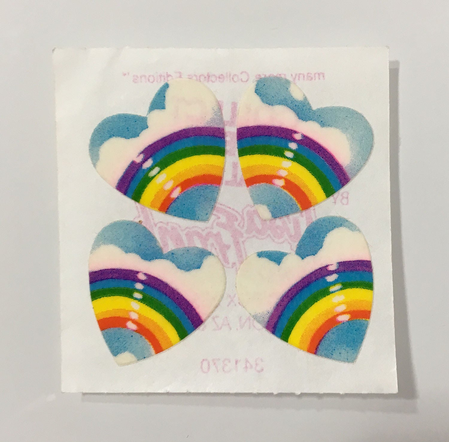 Vintage Lisa Frank Rainbow Heart Stickers from GreenLightLovelys on