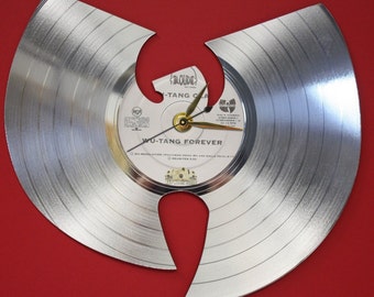 Wu Tang Clan - Laser Etched Platinum LP Record - Battery Operated Wall Clock - Great Gift For Him - Great Gift For Her Great Hip Hop Gift