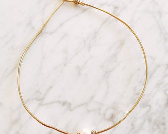 Pearl Choker, Silver Leather Pearl Choker, Metallic Gold Leather Pearl Choker, Leather Pearl Choker, Freshwater Pearl Choker