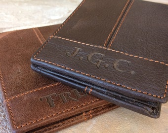 3rd Anniversary Gifts for Men Leather Wallet Anniversary Gifts for Men for Boyfriend Husband Gift Gifts for Him Engraved Leather Wallet
