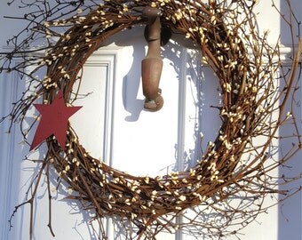 Front Door Wreath, Everyday Wreath, Farmhouse Wreath, Year Round Wreath, All Season Wreath, Rustic Wreath, Housewarming Gift, Rustic Decor