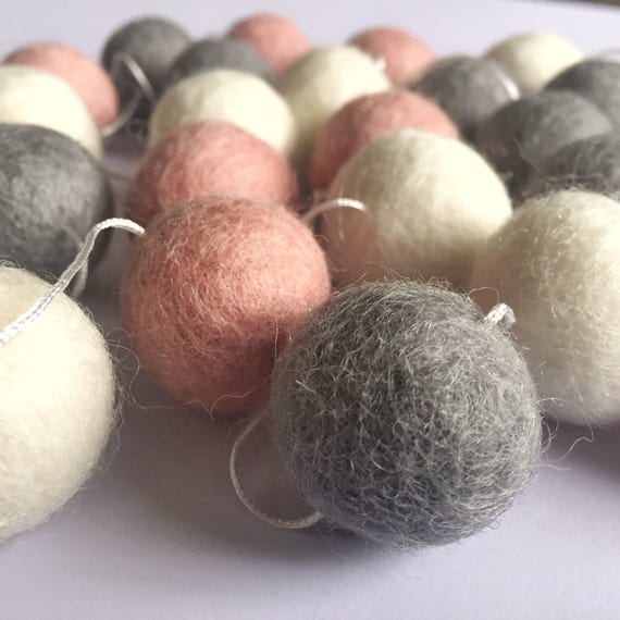 Beautiful Blush Pink Felt Ball Garland Pom Pom Garland