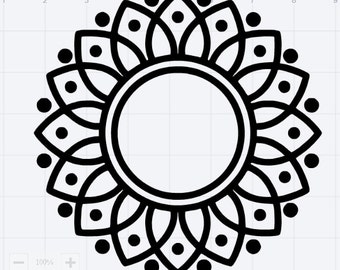 Circle Monogram Frame SVG EPS DXF Studio 3 Cut Files