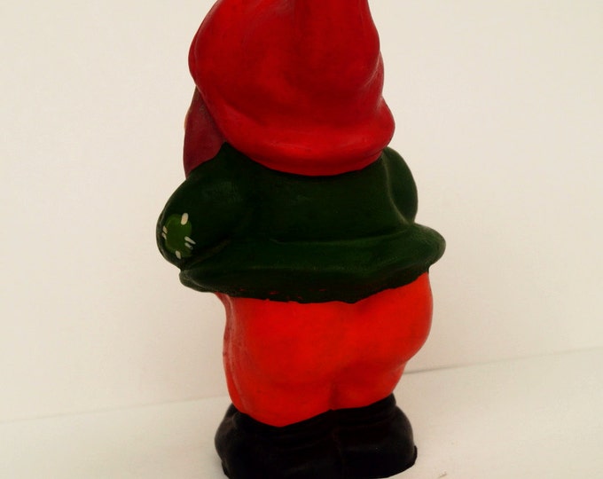 Christmas gnome - Vintage rubber toy gnome - Christmas decorations - Red, сhildren toy dwarf - Funny rubber toy leprechaun - Christmas gift