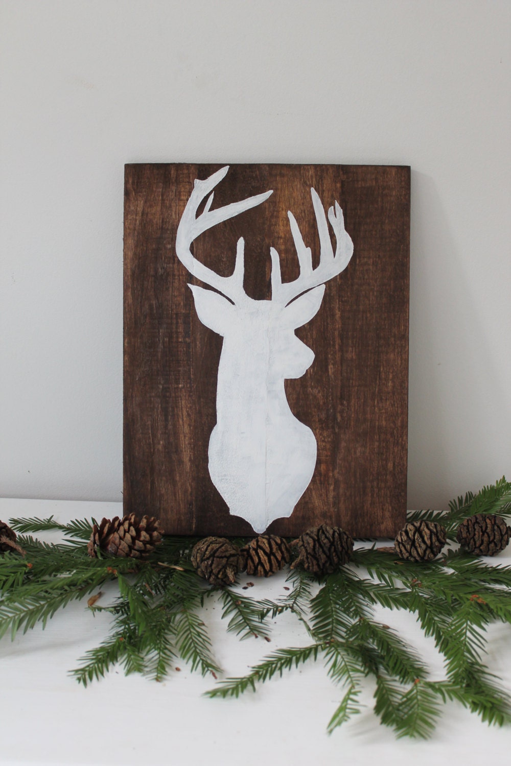 Wooden Stag Sign Small Stag sign woodland nursery decor